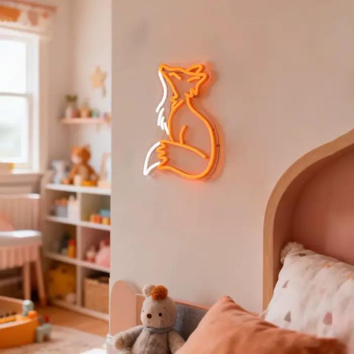 Enseigne néon Fox pour décoration murale