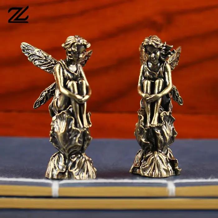 Statue de cupidon rétro en cuivre