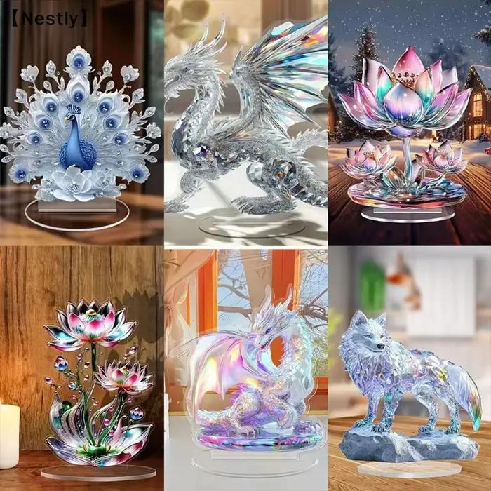 Figurine de paon décorative 2D