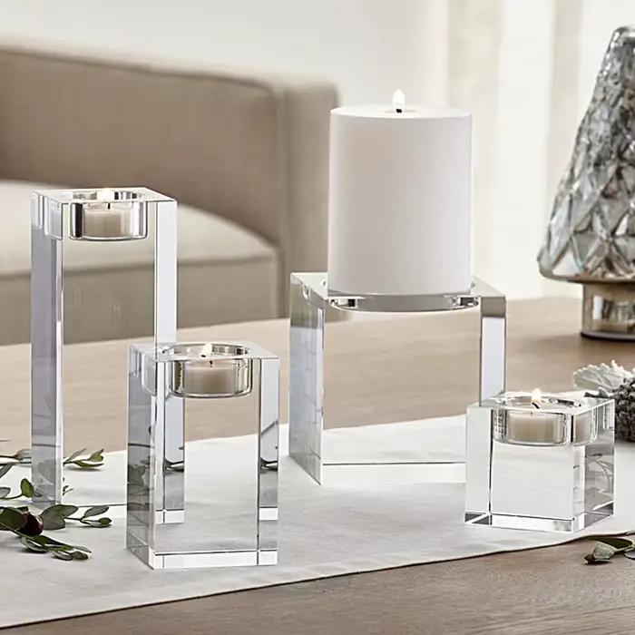 Bougeoirs en cristal clair