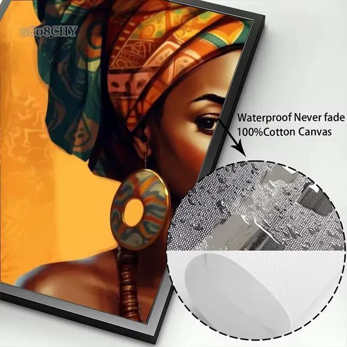 Toile d'art abstrait de femme africaine