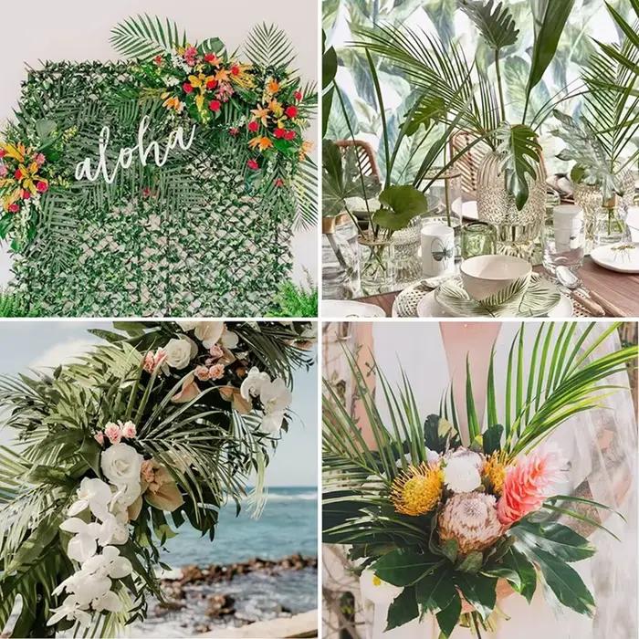 Plantes artificielles Tropical Palmier Feuilles Maison Chambre Table Cour Décoration De Jardin Accessoires Photographie Prop Festival De Mariage