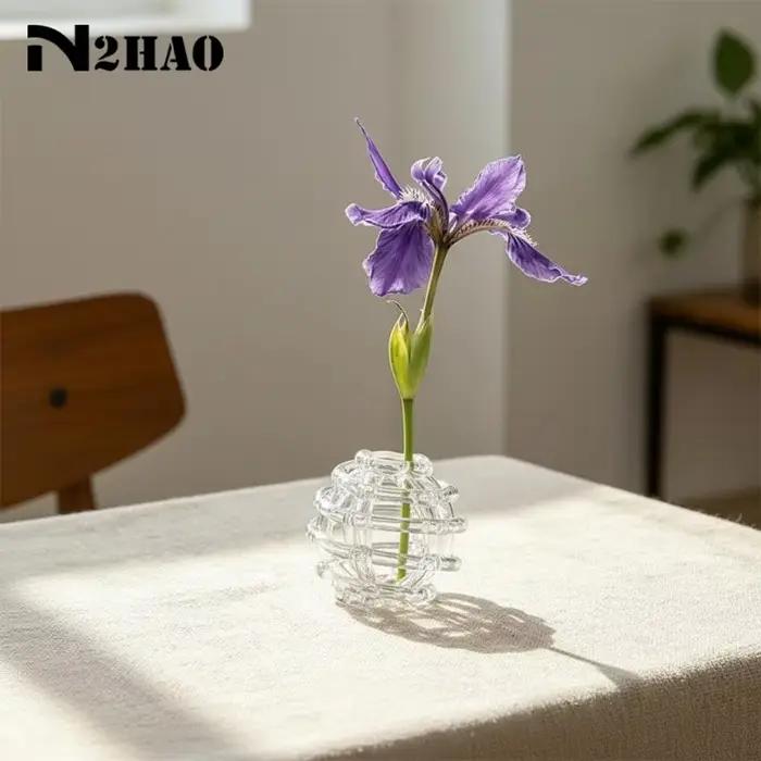 Vase en résine transparente design zen moderne vase d'art hydroponique minimaliste pour bureau ou maison occasions spéciales