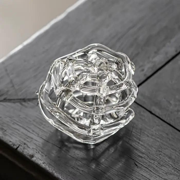 Vase en verre transparent, design inspiré du zen, vase à fleurs hydroponique unique, décoration minimaliste pour bureau, vase de bureau