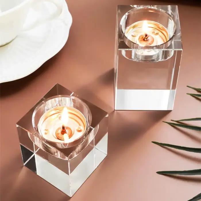 Bougeoirs en cristal clair
