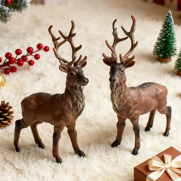2 pièces, sans électricité, faciles à nettoyer - Parfaites pour la maison, le bureau ou comme cadeau, décoration de maison en forme de cerf, décoration de table de fête.