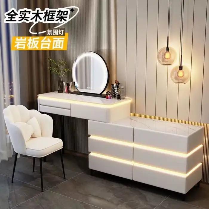 Commode en bois massif chambre principale coiffeuse haut de gamme Simple moderne petit appartement chambre coiffeuse