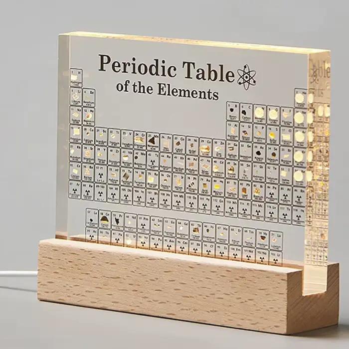 Figurine de Table périodique Mendeleev en acrylique, décor de bureau de chimie, affichage d'éléments pour accessoires de maison, décoration cadeau