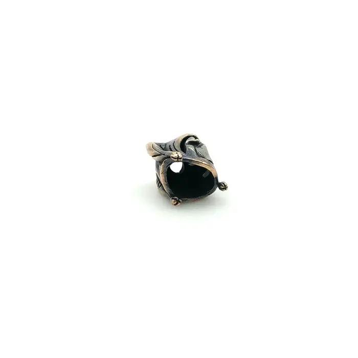 Perles de couteau ninja en laiton blanc fait à la main, outils de bricolage en plein air, cordon en cuivre original, porte-clés de nervure PmotZipper, accessoires EDC