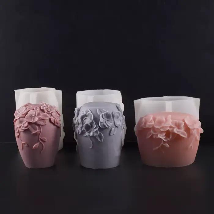 Moule en rotin pour décoration de maison, colonne de fleurs, bougies d'escalade, parfum, article décoratif, plâtre, bricolage, cadeau, moule en Silicone