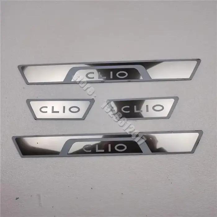 Accessoires de voiture pour Renault CLIO IV V CLIO 4 5 RS 2014 ~ 2024, plaque de seuil de porte en acier inoxydable, garniture de pédale de protection