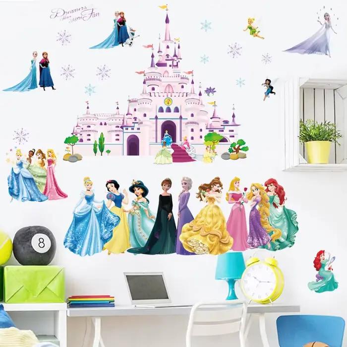 Disney belle neige blanche cendrillon aurore princesse Stickers muraux pour chambre d'enfants décoration de la maison papier peint congelé salon
