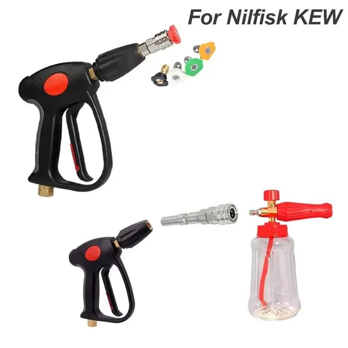 Adaptateur à dégagement rapide 1/4 pour pistolet de lavage haute pression Nilfisk KEW, connecteur de conversion SS avec kit de buses de pulvérisation multi-angles