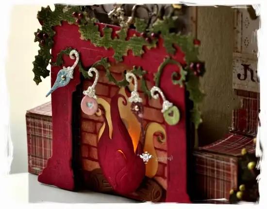 Cheminée de Noël matrices de découpe en métal pochoirs artisanat moule découpé pour bricolage Scrapbooking album papier carte gaufrage fait à la main