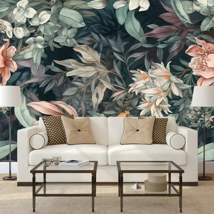 Bannière personnalisée moderne à motifs de roses décoration murale résistante pour salon chambre d'enfant et bureau environnemental et luxueuse
