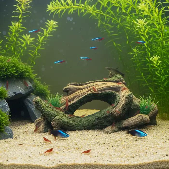 Décor d'aquarium en bois flotté