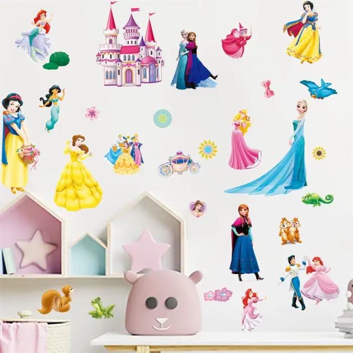 Disney belle neige blanche cendrillon aurore princesse Stickers muraux pour chambre d'enfants décoration de la maison papier peint congelé salon