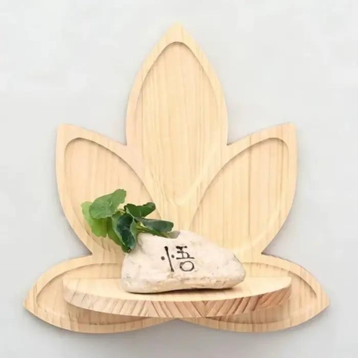 Étagères murales en bois en forme de fleur de lotus