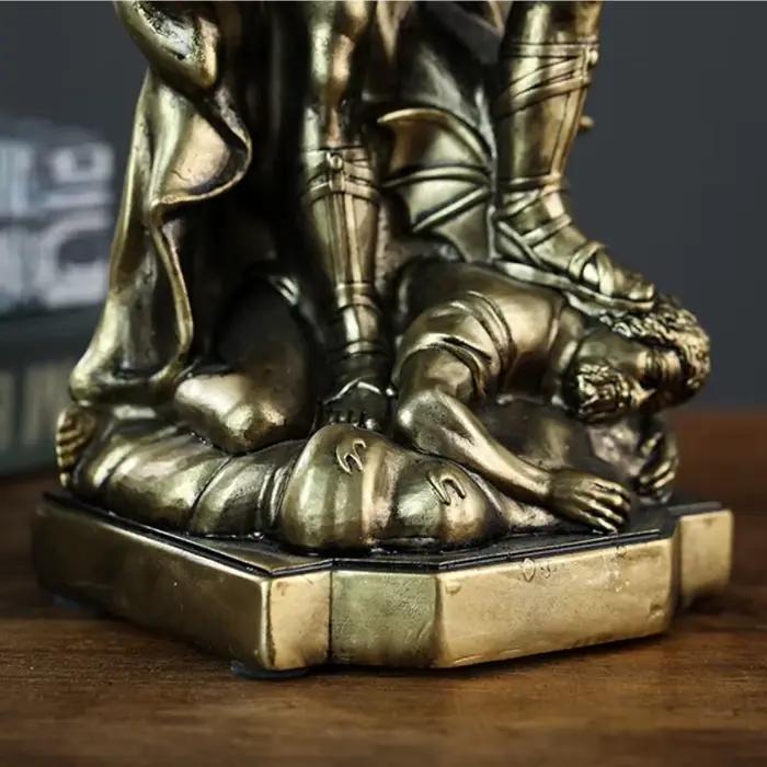 Statue d'ange de San Miguel en résine bronzée rétro