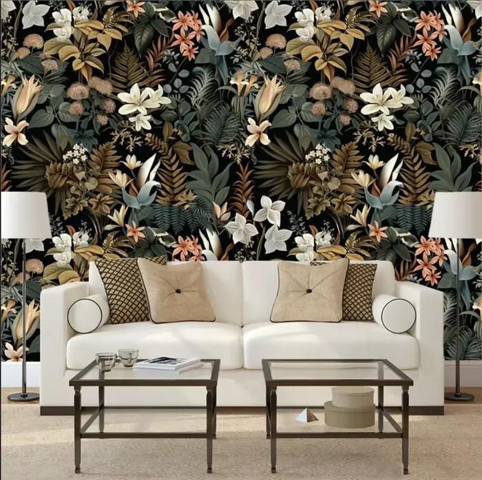 Bannière personnalisée moderne à motifs de roses décoration murale résistante pour salon chambre d'enfant et bureau environnemental et luxueuse