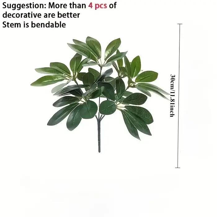 Plante artificielle |   Feuilles artificielles avec tige, idéales pour la décoration du salon, de l'hôtel, de la fenêtre, du bureau, de la maison et de la chambre