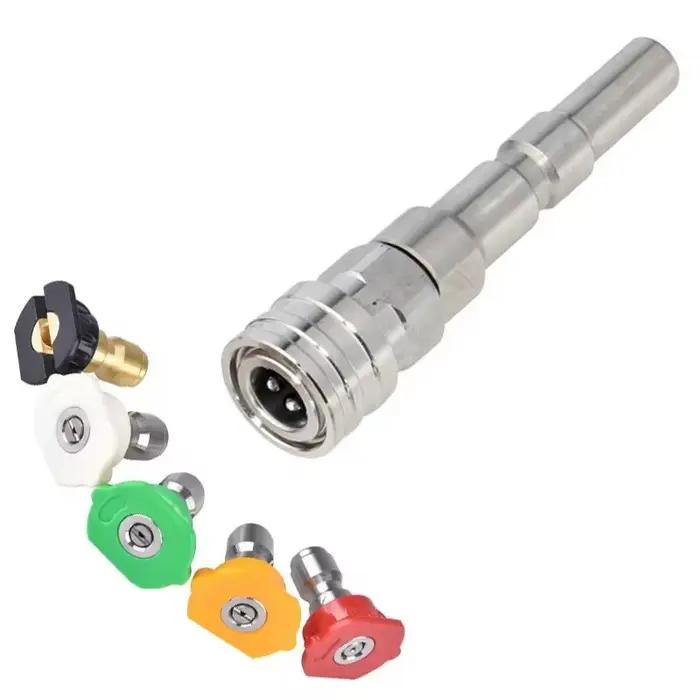 Adaptateur à dégagement rapide 1/4 pour pistolet de lavage haute pression Nilfisk KEW, connecteur de conversion SS avec kit de buses de pulvérisation multi-angles