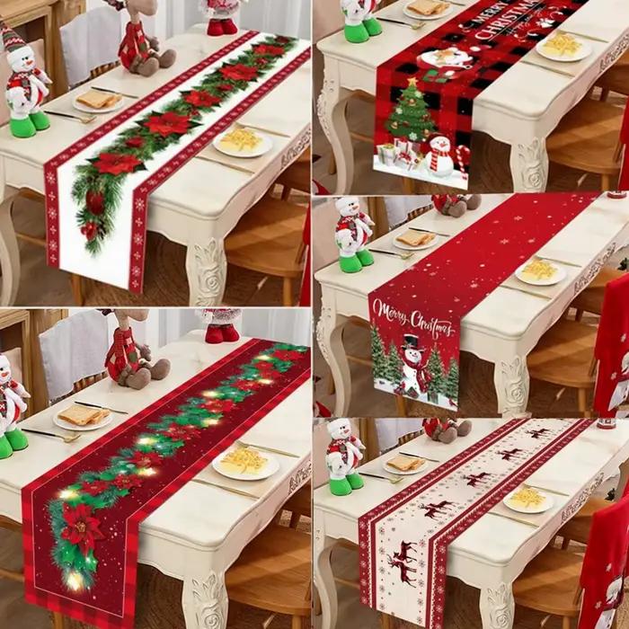 Chemin de table de Noël pour la décoration de la maison, décor de fête de Noël, ornement de joyeux Noël, bonne année, 2022, 2023