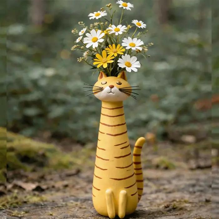 Vase à fleurs en forme de chat mignon