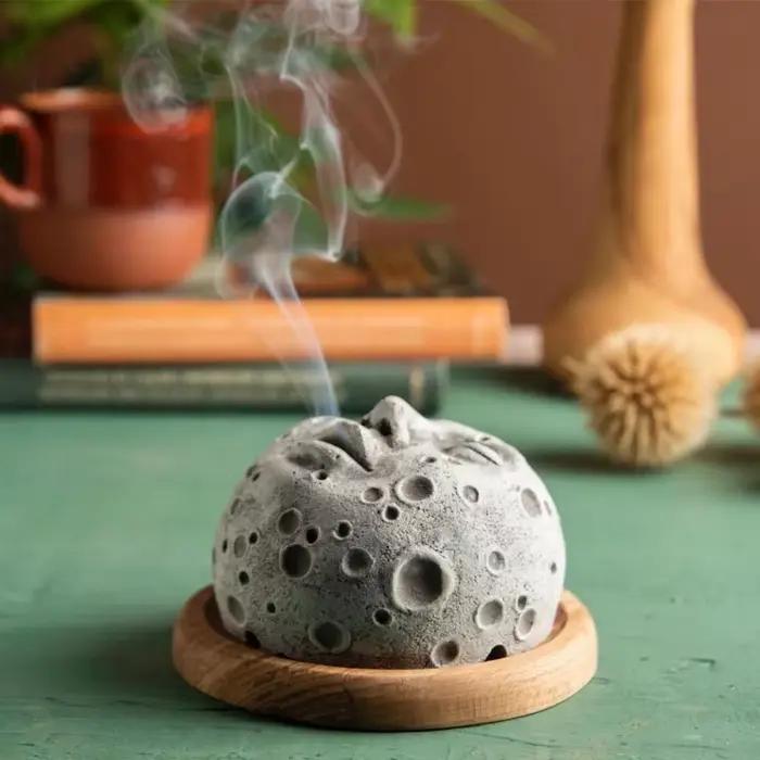 Nouveau Brûleur d'encens lunaire brûleur d'aromathérapie salon décoration ornement