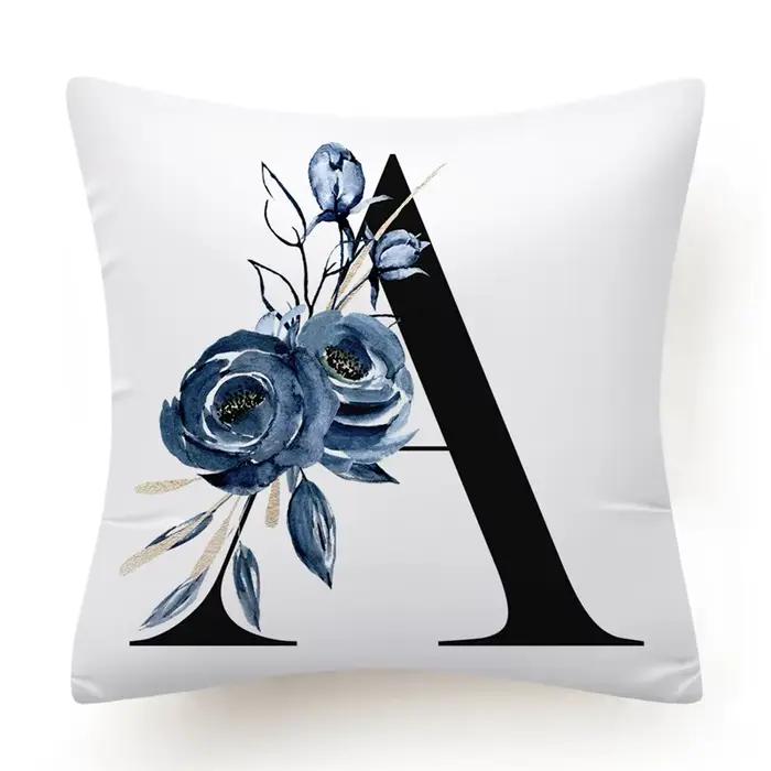 Juste de coussin alphabet floral