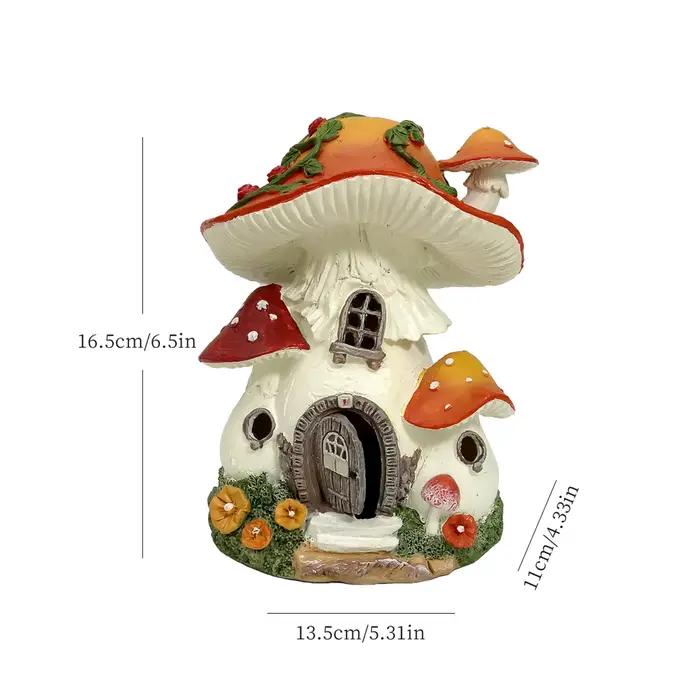 Statue de maison en forme de champignon