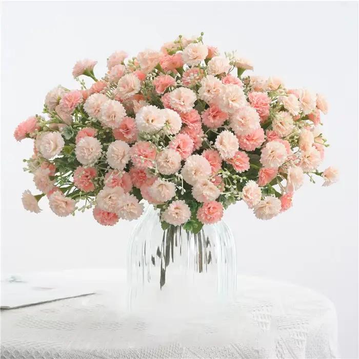 Fleurs artificielles bon marché Bouquet de mariage décoration de noël Vase pour la maison chambre Scrapbooking bricolage fête boîte à bonbons hortensia en soie