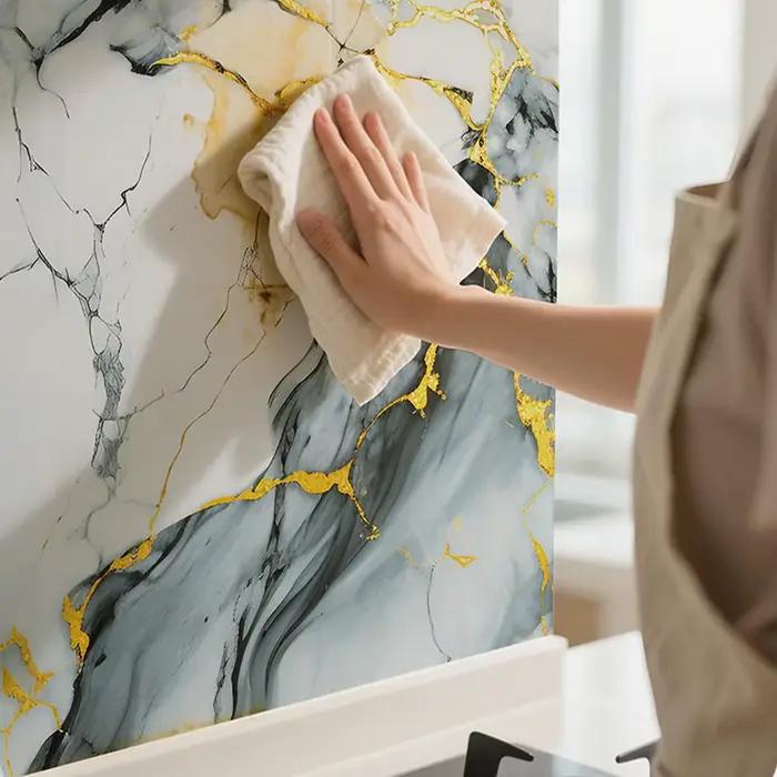 Rouleau d'autocollants muraux en marbre Aozey