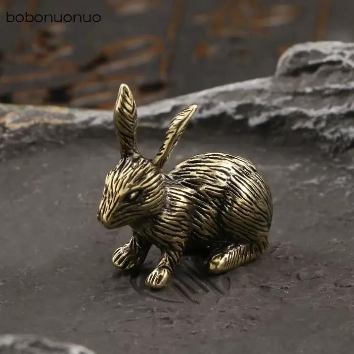 Figurines miniatures de lapin mignon en cuivre
