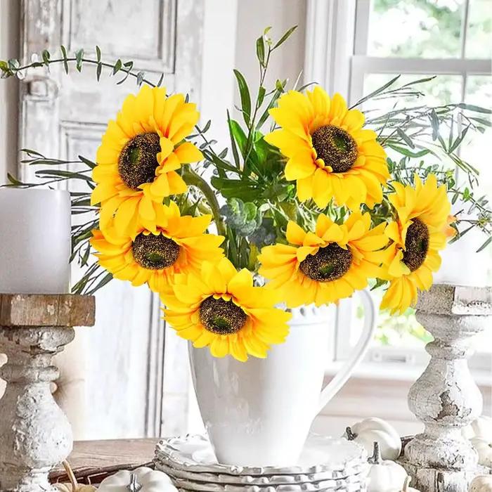 Fleur artificielle Tournesols Accueil Vase Jardin Maison Chambre Table Automne Halloween Decora Mariage Bouquet Festival En Plein Air Bricolage Cadeaux