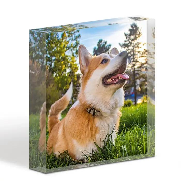 Plaque Photo en acrylique personnalisée de 7 pouces, cadre Photo imprimé UV, cadeau personnalisé pour la fête des mères, la saint-valentin, la noël