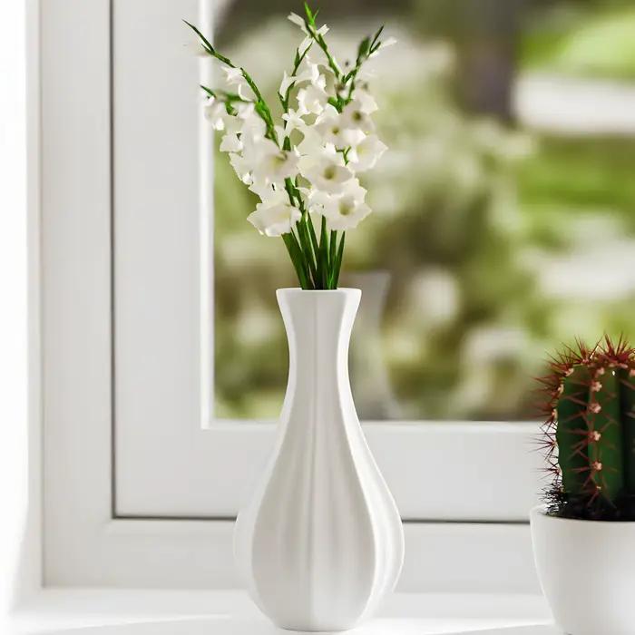 Vase rayé à col étroit