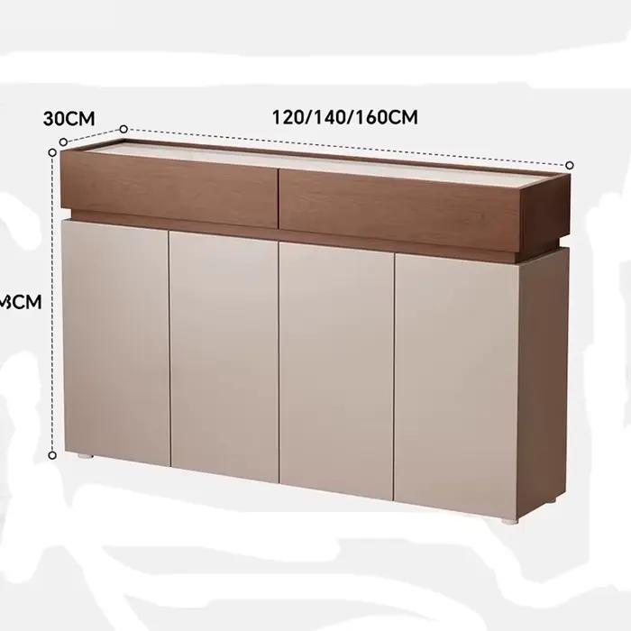 Meuble de rangement élégant pour salon, style italien minimaliste tendance, vitrine glamour simple pour la maison