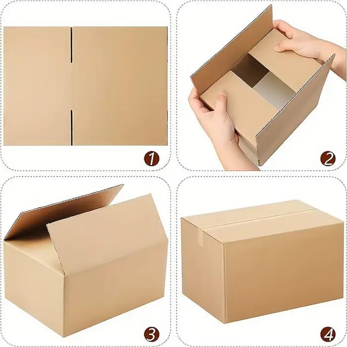 Boîtes d'expédition postales, 7,6x3,94x5,1 pouces, boîte en carton ondulé brun avec couvercles, simple paroi, 32 lb/pouce carré