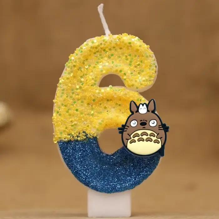 Personnages d'anime japonais bougie numérique numéro 0-9 enfants fournitures de décoration de gâteau d'anniversaire fournitures d'accessoires de fête de dessin animé