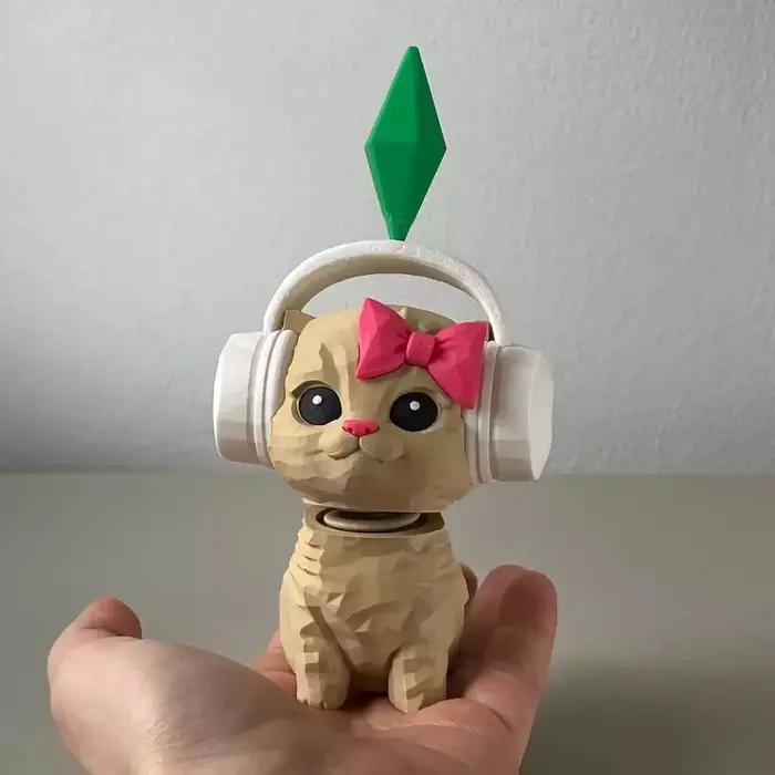 Figurine de chat dansant mignonne inspirée de The Sims
