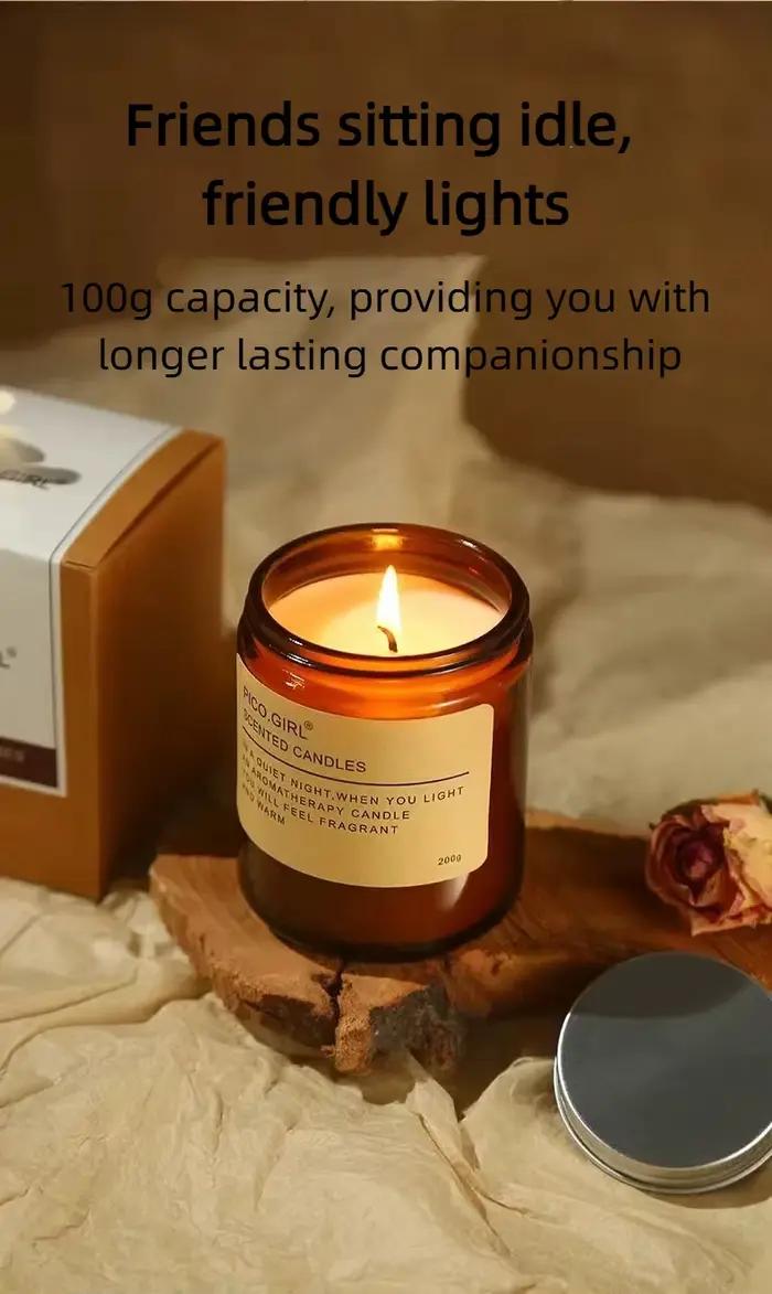 Bougie aromathérapeutique sans fumée de 100 g, idéale pour la décoration de la maison, les cadeaux d'anniversaire et de la Saint-Valentin