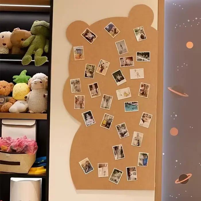 Décoration murale en feutre en forme d'ours mignon