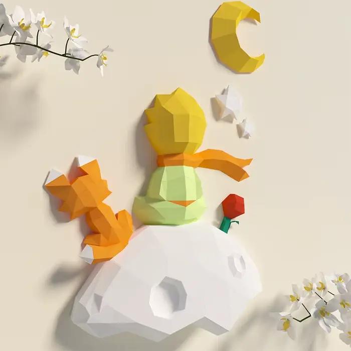 Kit de modèle de papier du petit prince 3D Papercraft