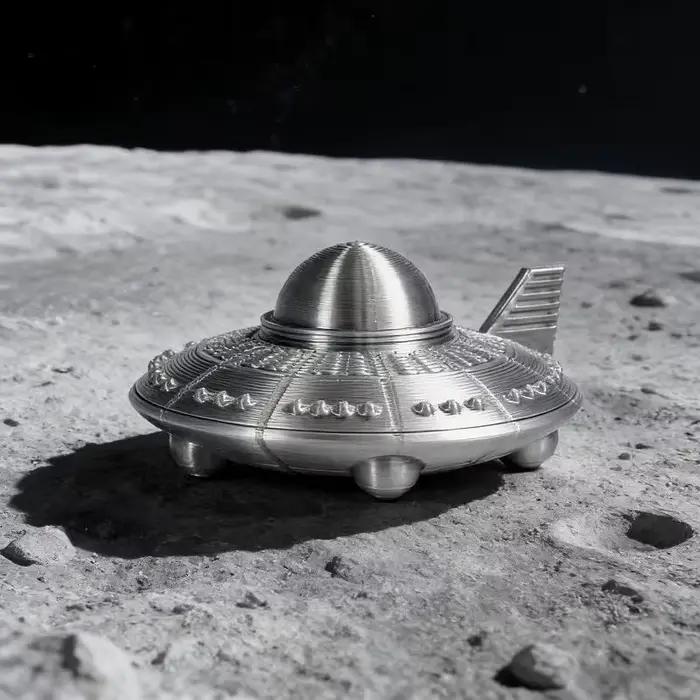 Figurine OVNI imprimée en 3D, ornement cool sur le thème de la science-fiction, décoration de bureau non toxique pour les fans d'astronomie