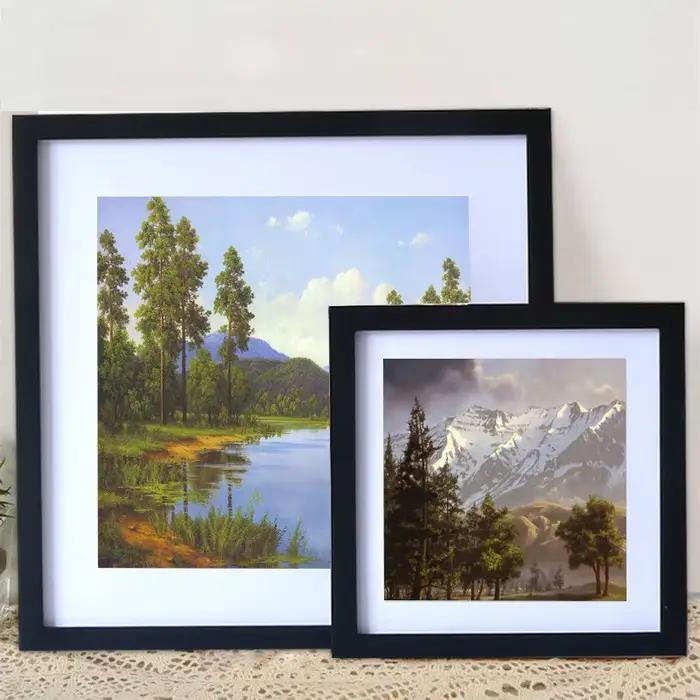 Cadre Photo carré en bois pour tenture murale