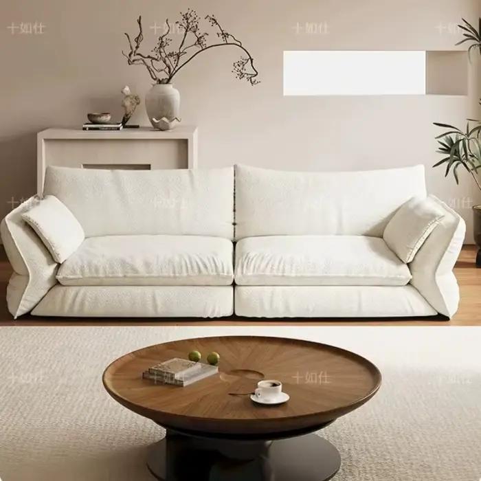 Canapé en tissu flanelle chenille en style minimaliste moderne pour salon, avec remplissage à mémoire de forme et latex naturel, pour occasions spéciales et décoration intérieure