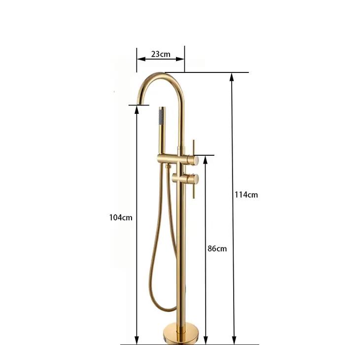 Robinet de baignoire de salle de bains doré