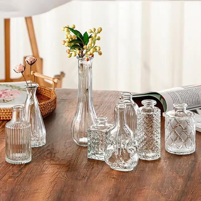 Vase en verre transparent vintage français