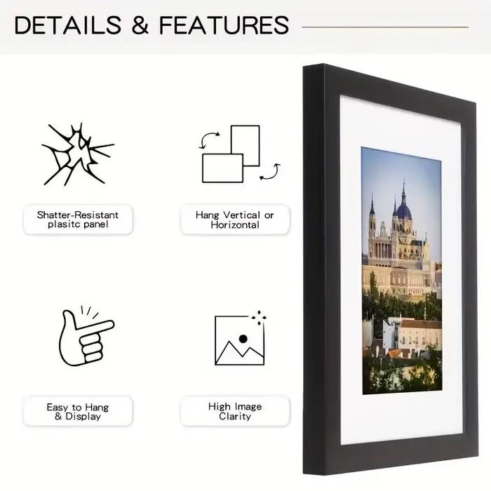 6 pièces cadres Photo en bois pour mur